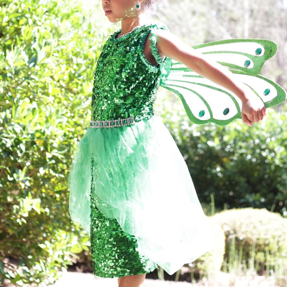 Chasing Fireflies Emerald Fairy Costume, fancy dress for kids, fairy costume